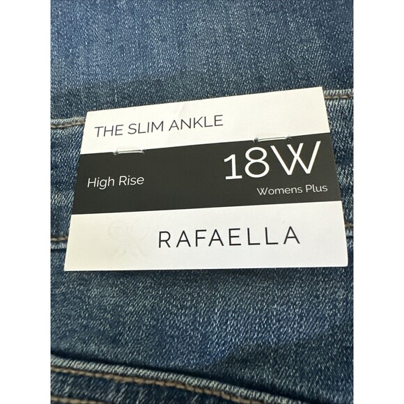 Rafaella Women's Plus Size Modern Fit Straight Leg Slim Ankle Jeans Blue 18W - Picture 7 of 7